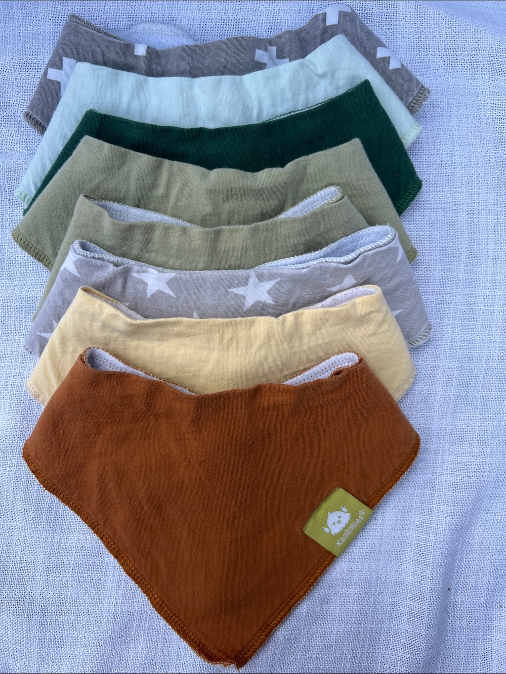 Keababies Organic Cotton Baby Bandana Bibs - Earth Tone Set of 8